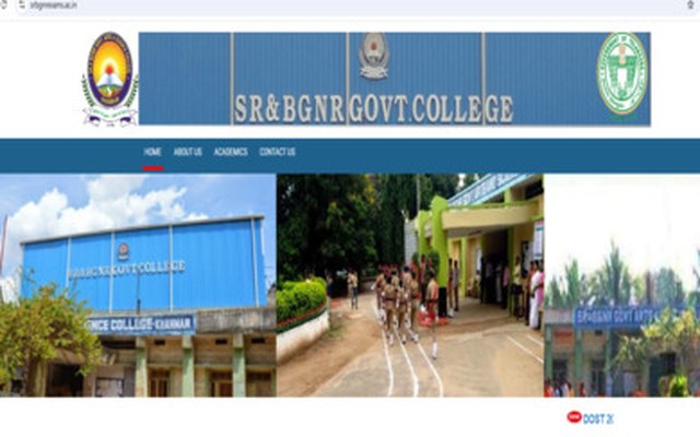 SR & BGNR Government College website