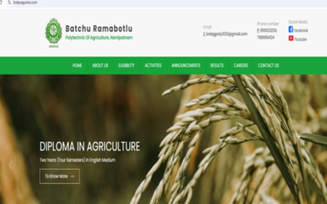 BR & Dhanalakshmi Polytechnic of Agriculture website