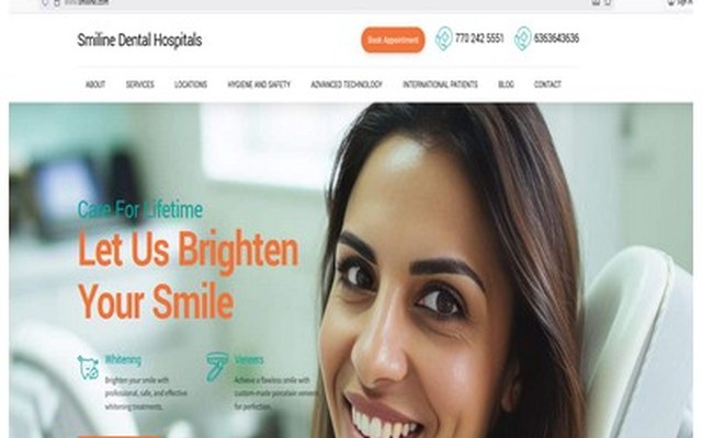 Smiline Dental Hospitals website